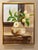 Earth tone original still life painting in Impressionist style accented by a gilded wooden floater frame. Acrylic on...