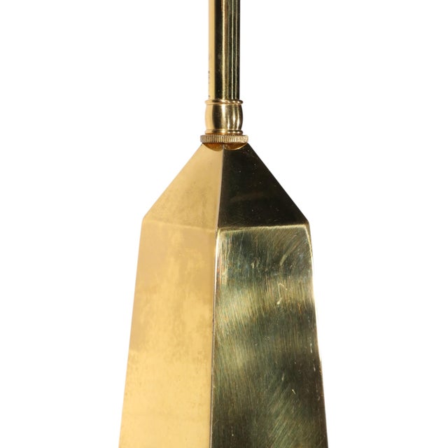 Mid 20th Century Brass Obelisk Table Lamp For Sale In New York - Image 6 of 9