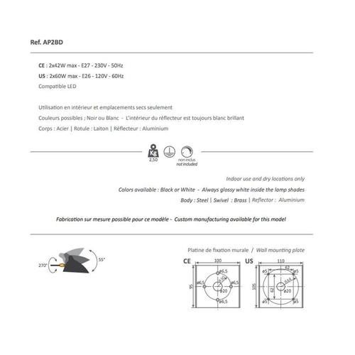 Mid-Century Modern White Rotating Straight Arms Wall Lamp from Serge Mouille For Sale - Image 4 of 5