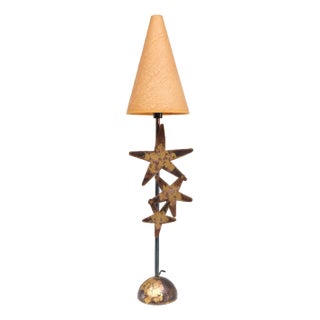 Brass Handmade Table Lamp by Robert Kostka, France, 1988 For Sale