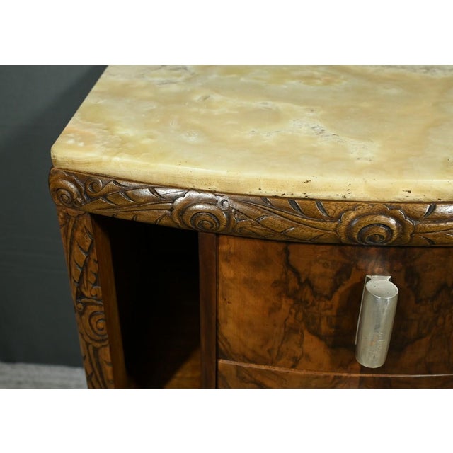 Vintage Art Deco Walnut Burl Bedside Table, 1930 For Sale - Image 10 of 18