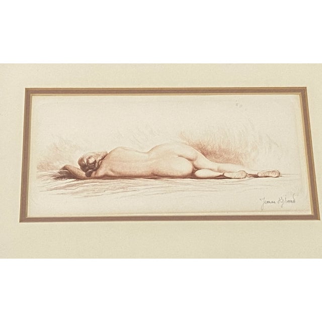 1920s Jean Vyboud "Reclining Nude" Original Pencil Signed Etching C.1920 For Sale - Image 5 of 7