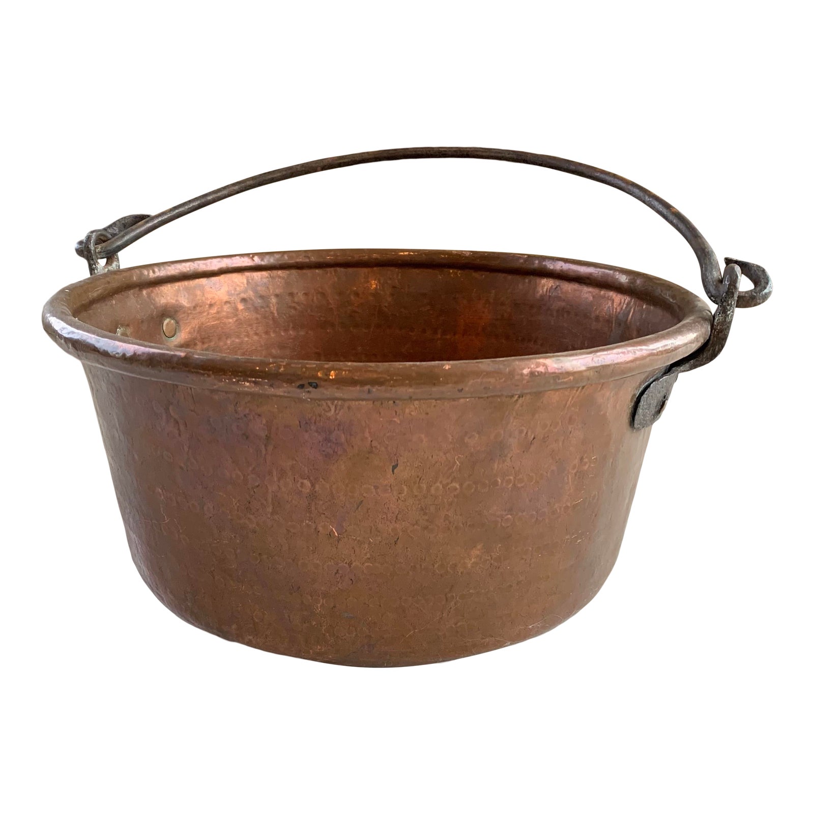 Antique Hand Made Solid Copper Bucket W/ Bail Handle Chairish