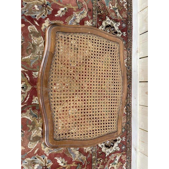 Low Louis XV Style Stool or Footrest in Canework For Sale - Image 3 of 5