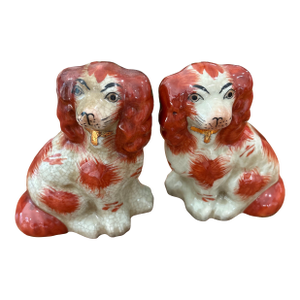 Pair of 5.5" Russett Staffordshire Style Spaniel Dogs