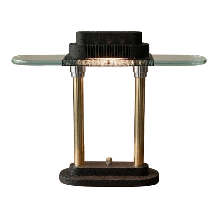 Vintage Robert Sonneman Desk Lamp Dimmable Postmodern Table Lamp Glass ...