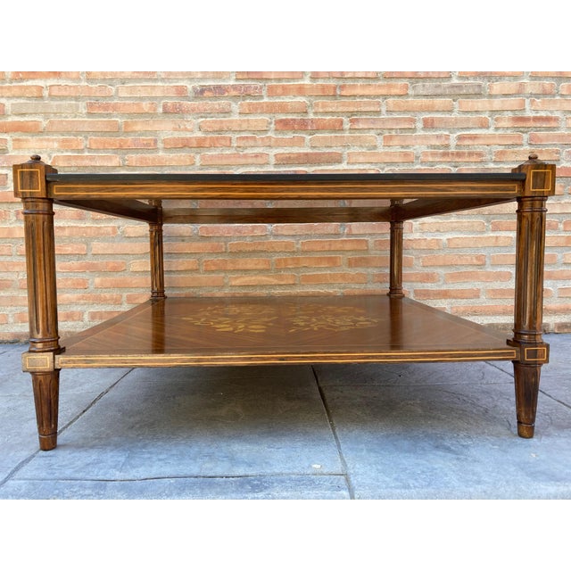 Mid Century Walnut Marquetry and Glass Side Table, Circa 1960 For Sale - Image 18 of 18