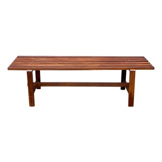 Bench in Dark Brown Teak by Ezio Longhi for Elam, 1950s For Sale