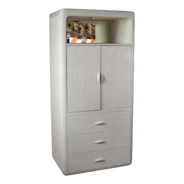 Gabriella Crespi Style Blonde Armoire For Sale