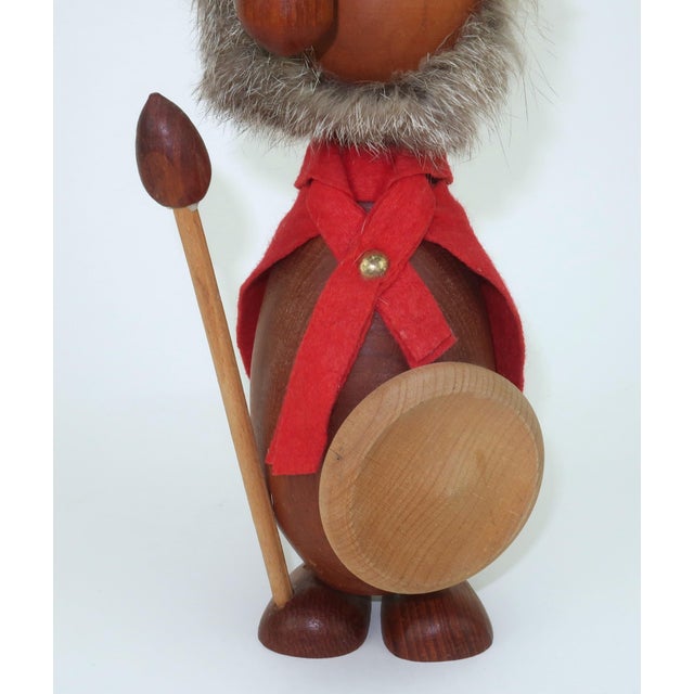 Large Mid 20th Century Danish Modern Teak Viking Figurine, 1960's For Sale - Image 4 of 12