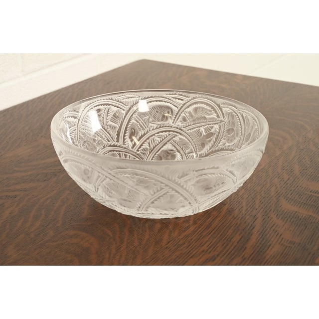 Mid 20th Century Lalique "Pinsons" Art Deco Frosted Crystal Glass Bowl For Sale - Image 5 of 14