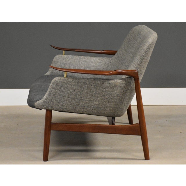 Gray 1950s Finn Juhl Nv-53 Teak Loveseat Sofa Settee For Sale - Image 8 of 15