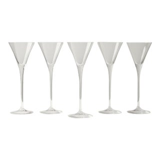 Vintage Dansk Crystal Cordial Glasses Set 5-Clear-Long Stem-Liqueur Barware For Sale