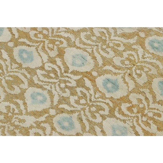 Hand-knotted in Wool and silk, this 4x5 modern rug is a bold addition to Rug & Kilim’s Block Print Collection—an...