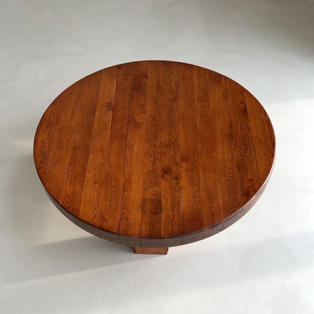Brutalist Oak Coffee Table, 1970s For Sale - Image 6 of 8