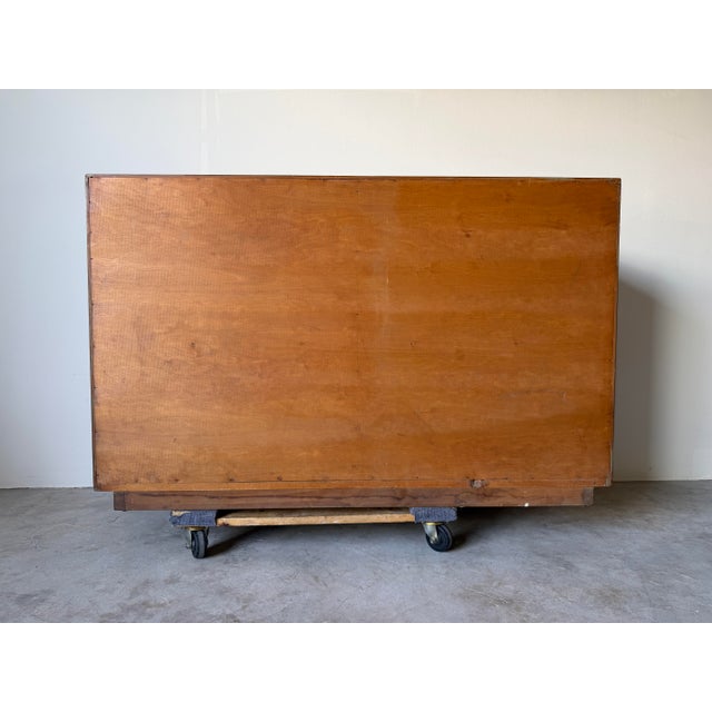 Vintage Hollywood Regency Lorin Jackson for Grosfeld House Oak Dresser With Brass Leaf Pulls For Sale - Image 17 of 17