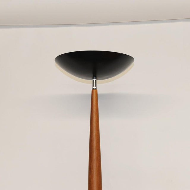 Wood Wooden Floor Lamp with Black Tilted Uplight, 1990s For Sale - Image 7 of 10