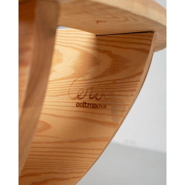 Poltronova Round Compass Rose Table in Wood by Mario Ceroli for Poltronova, 1970s For Sale - Image 4 of 6