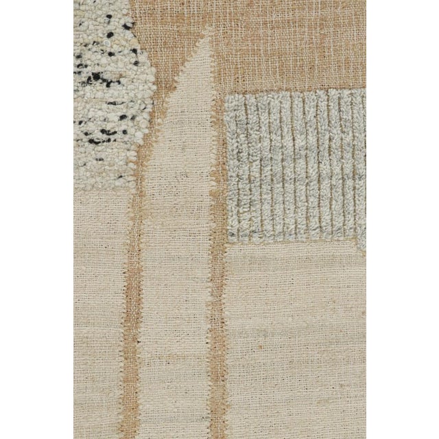 Contemporary Rug & Kilim’s Flatweave Runner Rug With Cream and Beige Geometric Patterns For Sale - Image 3 of 7
