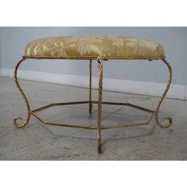 Age: Approx: 25 Years Old - Brand New Upholstery Details: Nice Decorative Ottoman High Quality Construction Gold Damask...