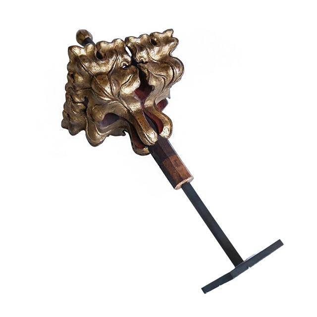 Polychromed Neo-Gothic Finial, Giltwood, Belgium, Circa 1800 For Sale - Image 4 of 15