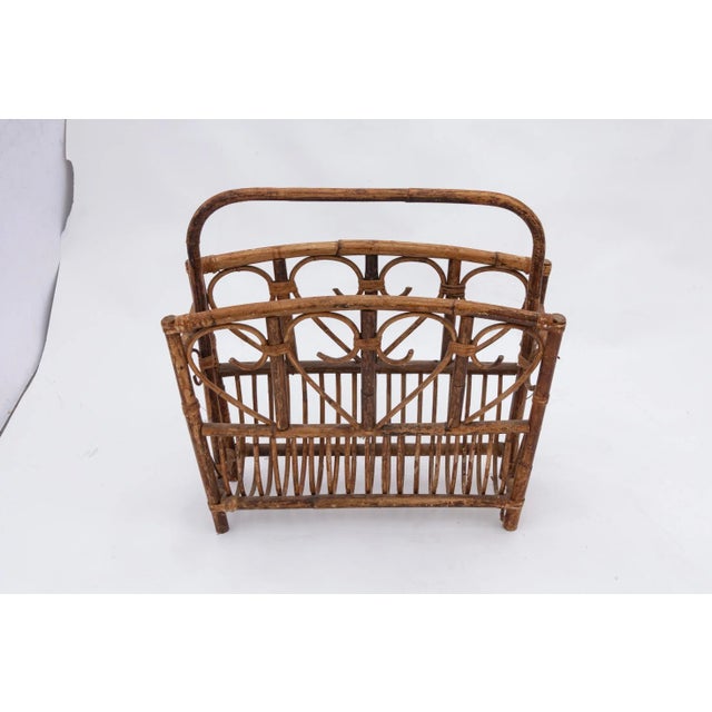 Beautiful 1960's Mid-Century Italian magazine stand in bent bamboo. A versatile handcrafted piece, it’s equally at home on...