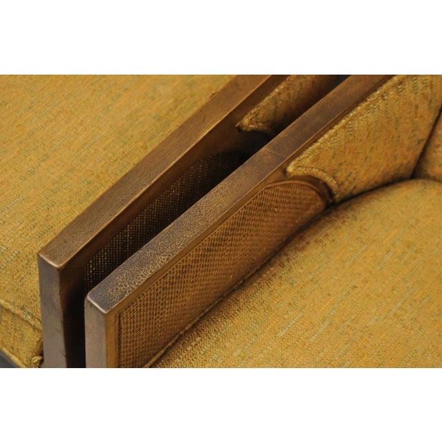 Wood Mid Century Modern Hollywood Regency Sculpted Wood & Cane Lounge Chairs - Pair For Sale - Image 7 of 12