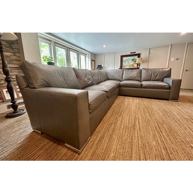 Century Leather Sectional Sofa For Sale In Philadelphia - Image 6 of 9