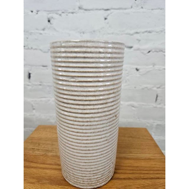 Mid Century Zainesville Stone Age Modern Homespun Art Pottery Vase For Sale - Image 4 of 4