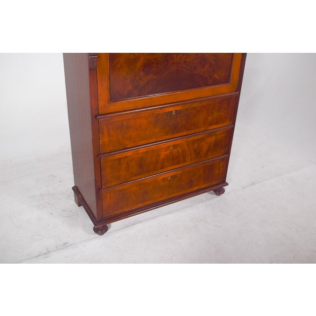 Brown Antique Abattant Cabinet with Large Drawers, 1890s For Sale - Image 8 of 18