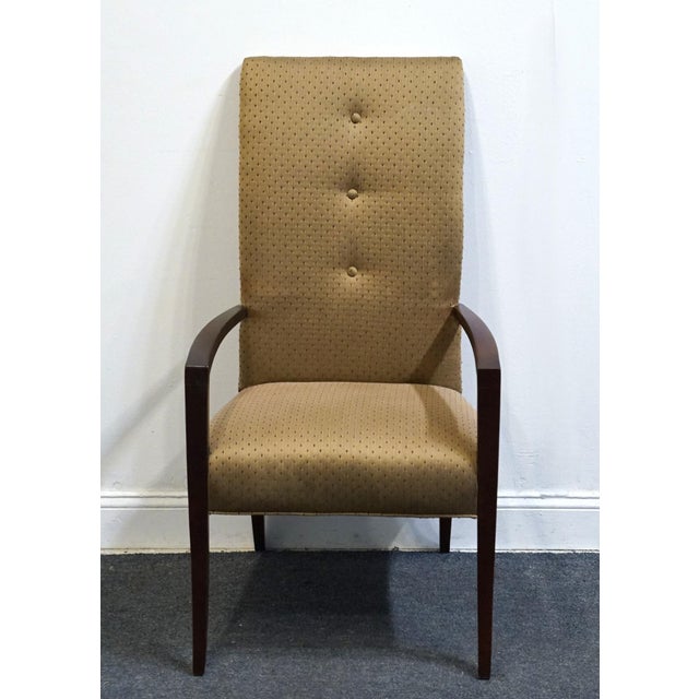 HICKORY WHITE Contemporary Modern Upholstered Dining Arm Chairs • 44.5” High • 23.25” Wide • 25.5” Deep • 19.5" Seat...