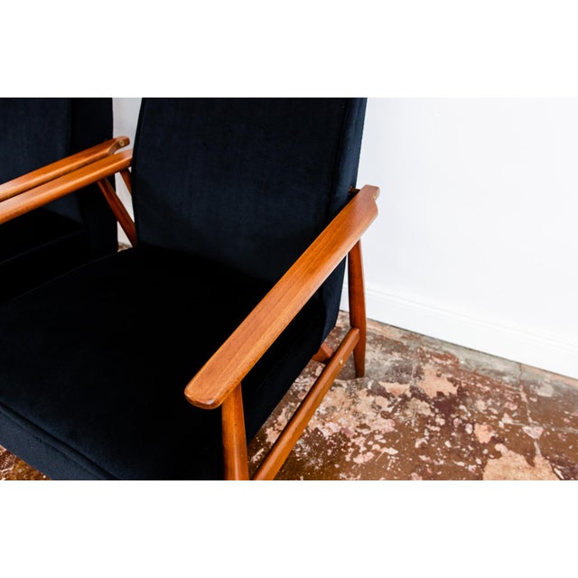 Black Set of Mid-Century Beech Armchairs by H. Lis, 1960s For Sale - Image 8 of 12