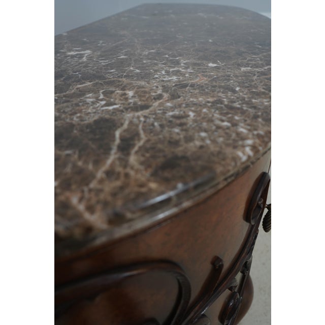 Henredon Chestnut Finish Demilune Marble Top Sideboard For Sale - Image 13 of 18