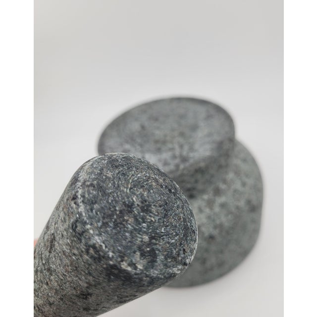 Late 20th Century Granite Mortar and Pestle-2-Piece Set For Sale In Mobile - Image 6 of 12
