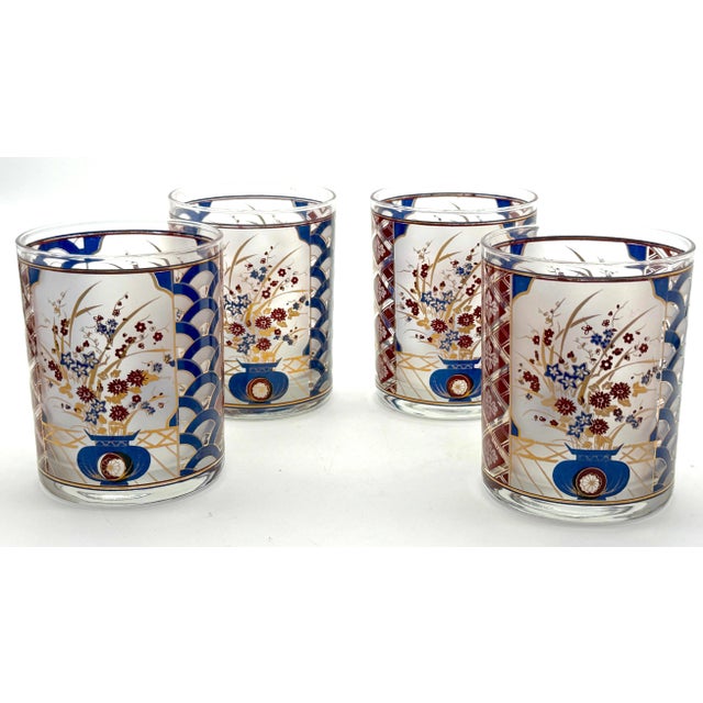 Chinoiserie' Pattern Rocks Glasses/ Tumblers by Culver - Set of 11 For Sale - Image 9 of 12