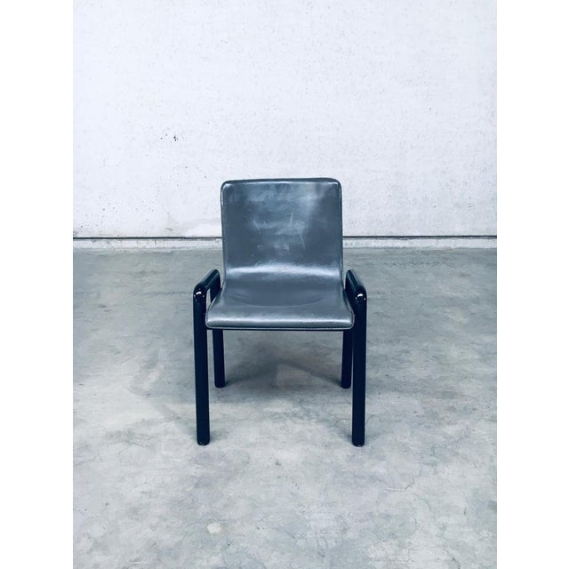 Postmodern Leather Dining Chairs, Italy, 1980s, Set of 4 For Sale - Image 16 of 18
