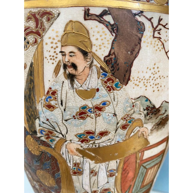 Chinoiserie 19th Century Japanese Satsuma Vases Turned Lamps - a Pair For Sale - Image 3 of 13