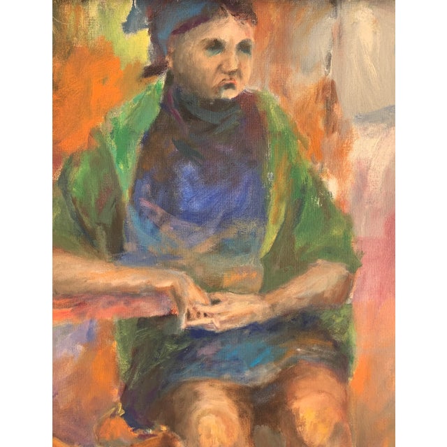 Richard Amend (b. 1949 - ) American Fabulous impressionist acrylic on board in rich hues of blue, green, burnt orange, and...