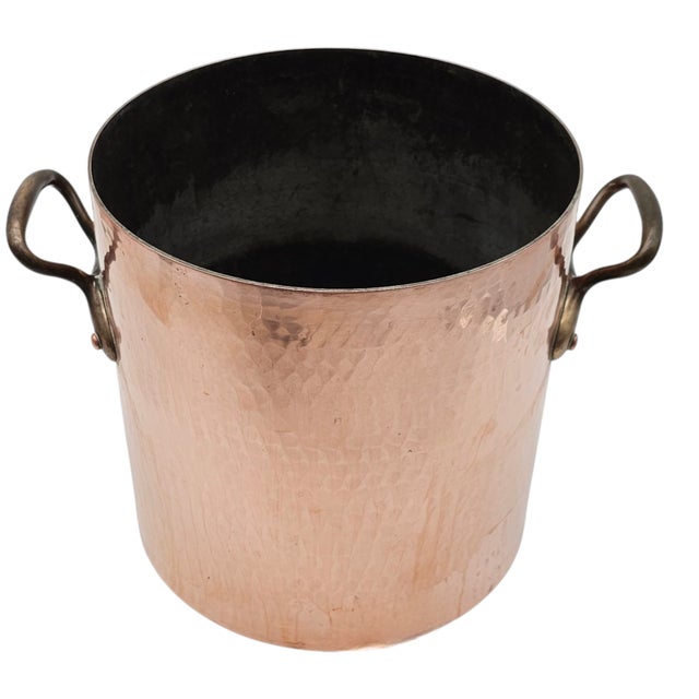 French Hammered Copper Stock Pot by Mauviel for Williams-Sonoma – 11 Qt. Villedieu France For Sale In San Francisco - Image 6 of 11
