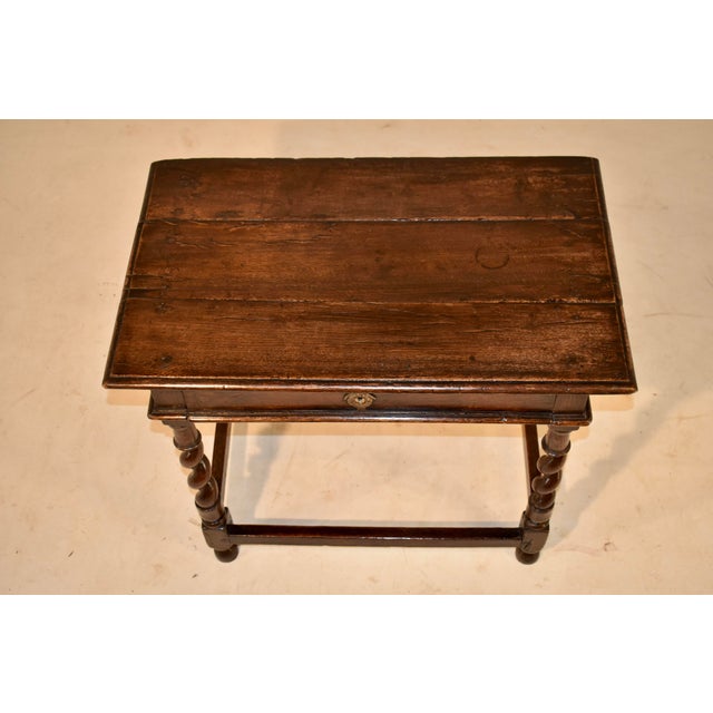 17th Century English Oak Charles II Side Table For Sale - Image 4 of 6