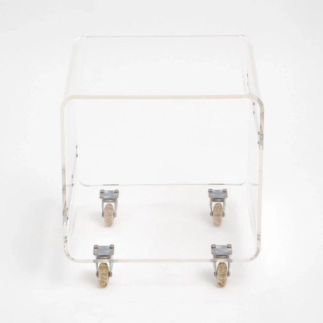 1970s French Vintage Lucite Side Table For Sale - Image 5 of 9