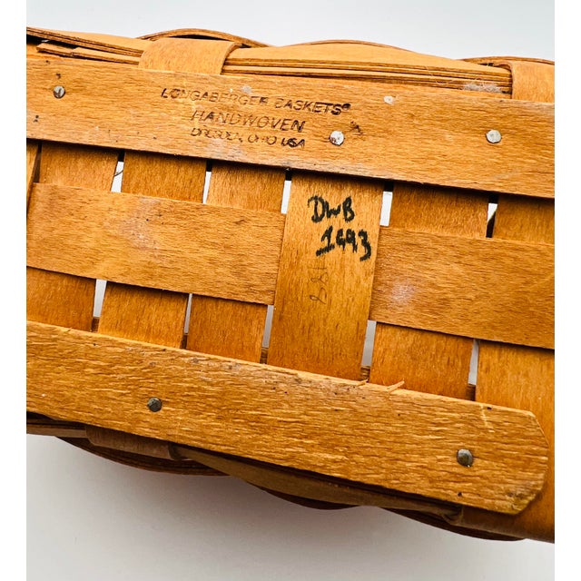 1990s Longaberger Basket With Leather Handles Chairish
