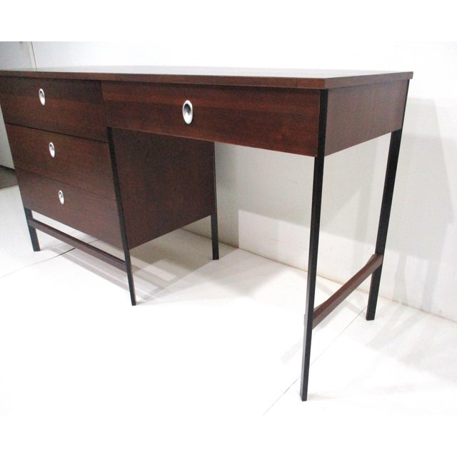 George Nelson Styled Mid Century Walnut Desk by Vista of California For Sale In Cincinnati - Image 6 of 12