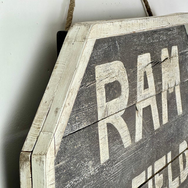 Late 20th Century Large Vintage "Ram in Field" Wooden Sign With Barn Shaped Frame For Sale - Image 5 of 8