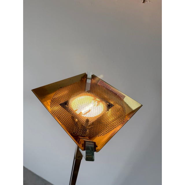 1980s Postmodern George Kovacs Brass & Glass Geometric Floor Lamp For Sale - Image 12 of 14