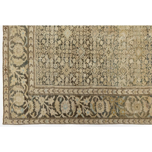 Antique 19th Century Malayer Rug, Muted Wool Gallery Runner For Sale - Image 9 of 11