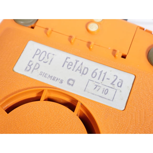 Space Age Rotary Dial Telephone Orange from Siemens, 1970s For Sale - Image 4 of 10