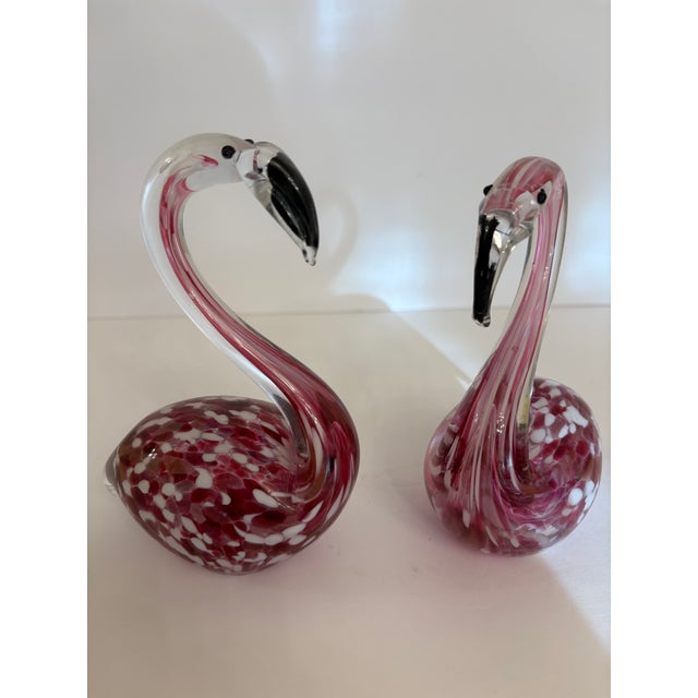 Mid-Century Modern Murano Vintage Hand Blown Glass Flamingos, a Pair For Sale - Image 3 of 5