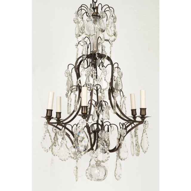 French French Louis XV Style Crystal Chandelier For Sale - Image 3 of 13