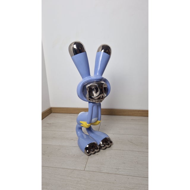 Mid-Century Modern Vintage Coniglieschio Model Sculpture in Glazed Ceramic by Massimo Giacon for Studio Superego, 1990s For Sale - Image 3 of 14